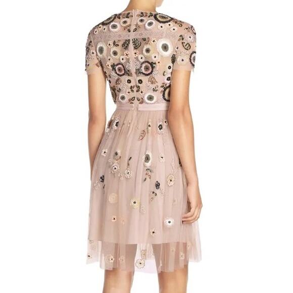 Needle & Thread Dress Woodland Floral Embellished Tulle Pastel Pink Minidress 2 - Picture 8 of 14